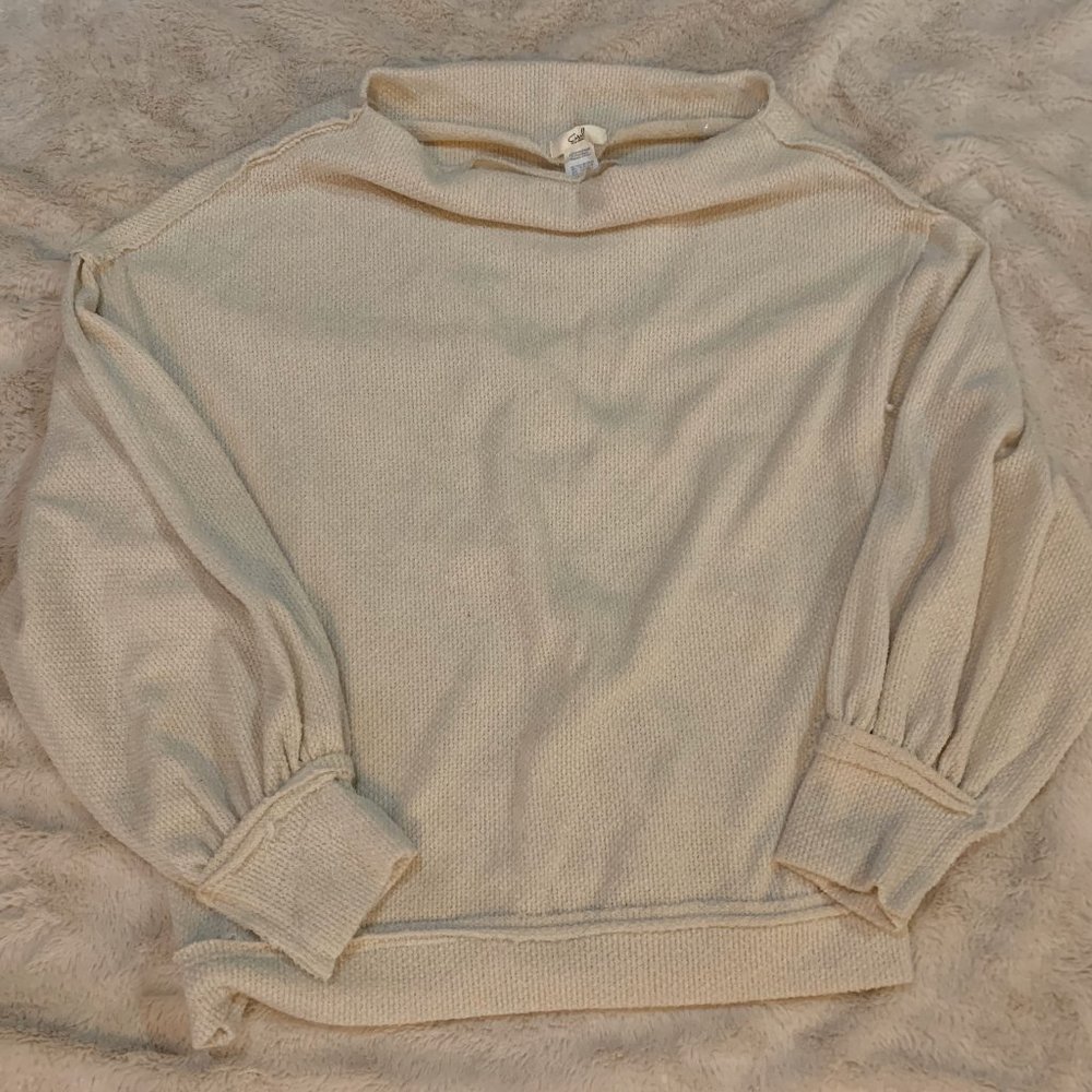 Cream Boatneck Easel Sweater